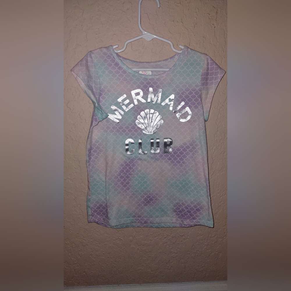 Garanimals Mermaid Club Light purple, light blue light pink shiny  size 7 tee